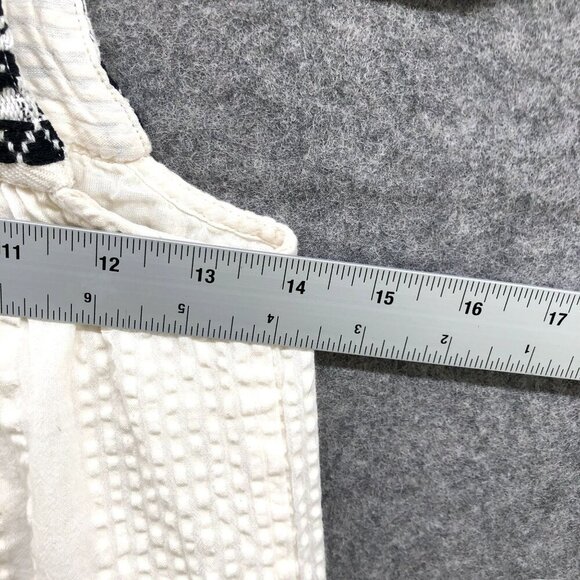 Lefties Girls Size 9-10 Cotton Cami Dress Ivory White Embroidered Boho Textured - Picture 7 of 8